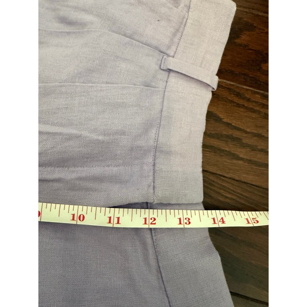 Abercrombie & Fitch Lavender Linen Blend tailored Wide Leg Pants Small - Picture 10 of 12
